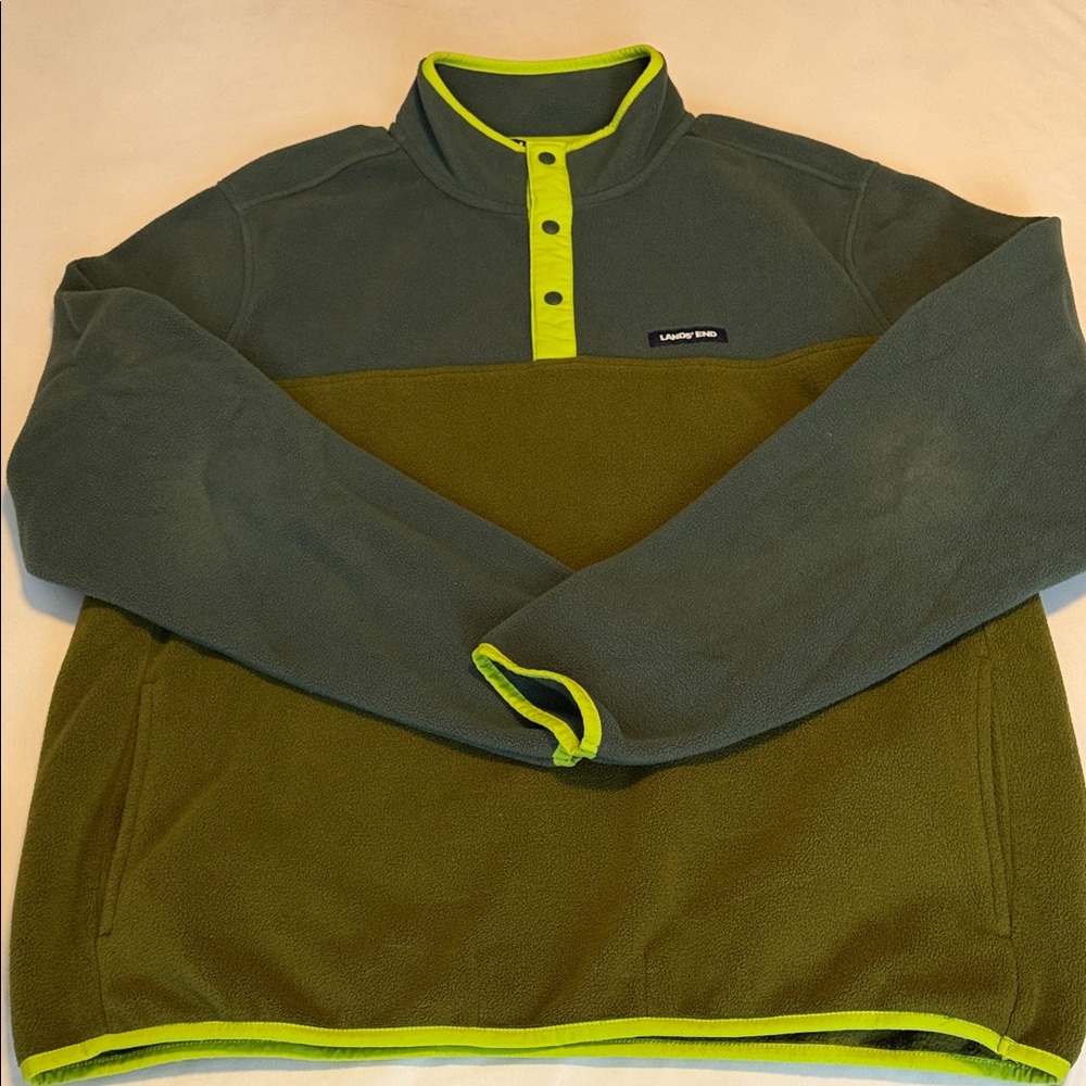 Lands' End Fleece with Neon Trim